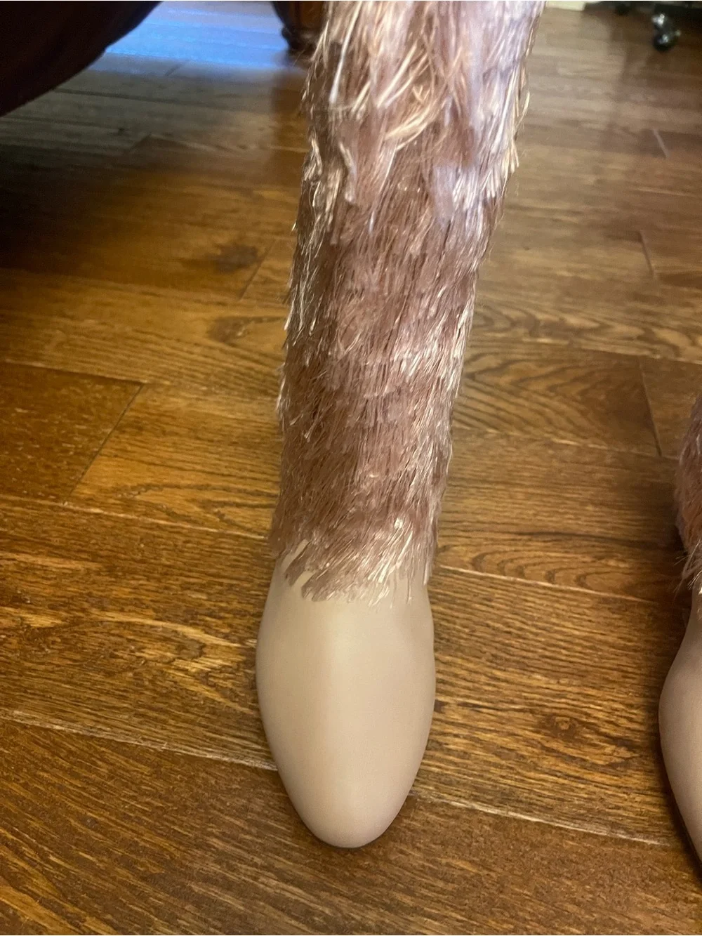 Jimmy Choo Blush Feather-Trim Over-the-Knee Boots